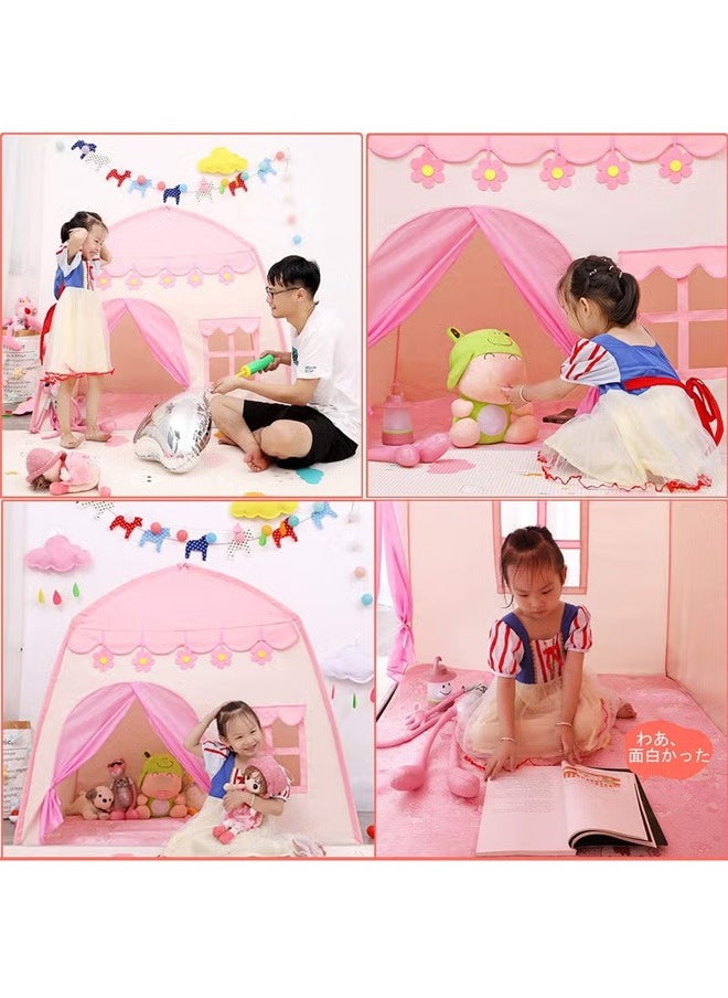 Pink Children's Tent Baby Oxford Cloth Room Flower Blossoming Play House Tent