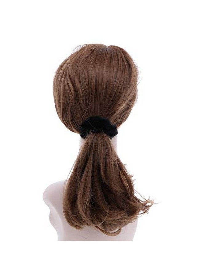 Small Faux Fur Scrunes Hair Tie Set Of 6 Black & Greys