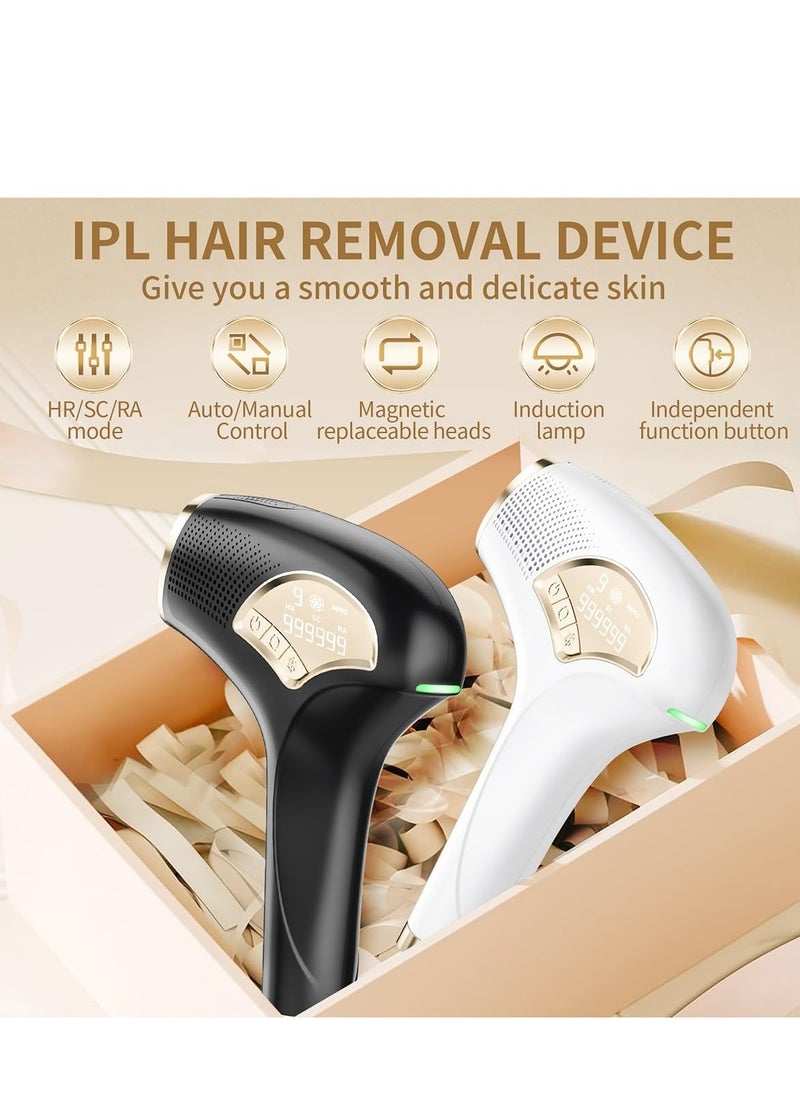 Laser Hair Removal, Hair Removal Device with Ice-Cooling Painless Care Function for Women and Man, IPL Hair Remover 999,999 Flashes for Facial Armpits Legs Arms Bikini Line