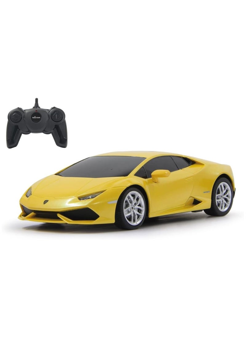 Official Licensed Lamborghini HURACÁN LP610-4 1:24 Scale Electric Remote Control Sport Racing Hobby Toy Car, RC Car Model Vehicle Gift for Boys, Girls, Teens and Adults - Yellow