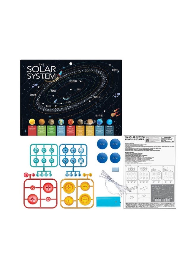 4M KidzLabs 3D Solar System Light Up Poster Board