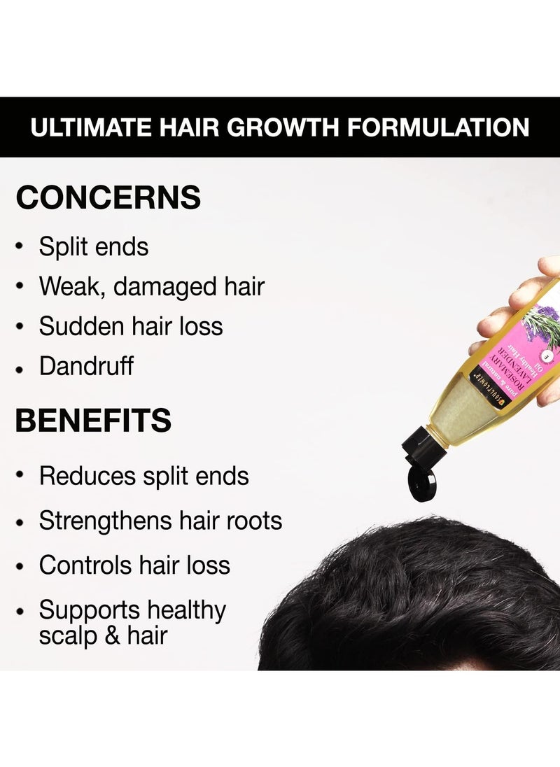 Soulflower Rosemary Lavender Hair Oil For Healthy Hair, Scalp Nourishment, Hair Growth - 100% Pure & Natural Undiluted Cold Pressed Oil, 120Ml