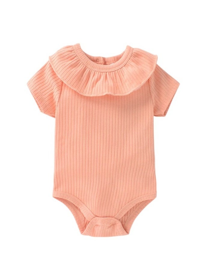 Bambimici Plain Peach Short Sleeve Bodysuit