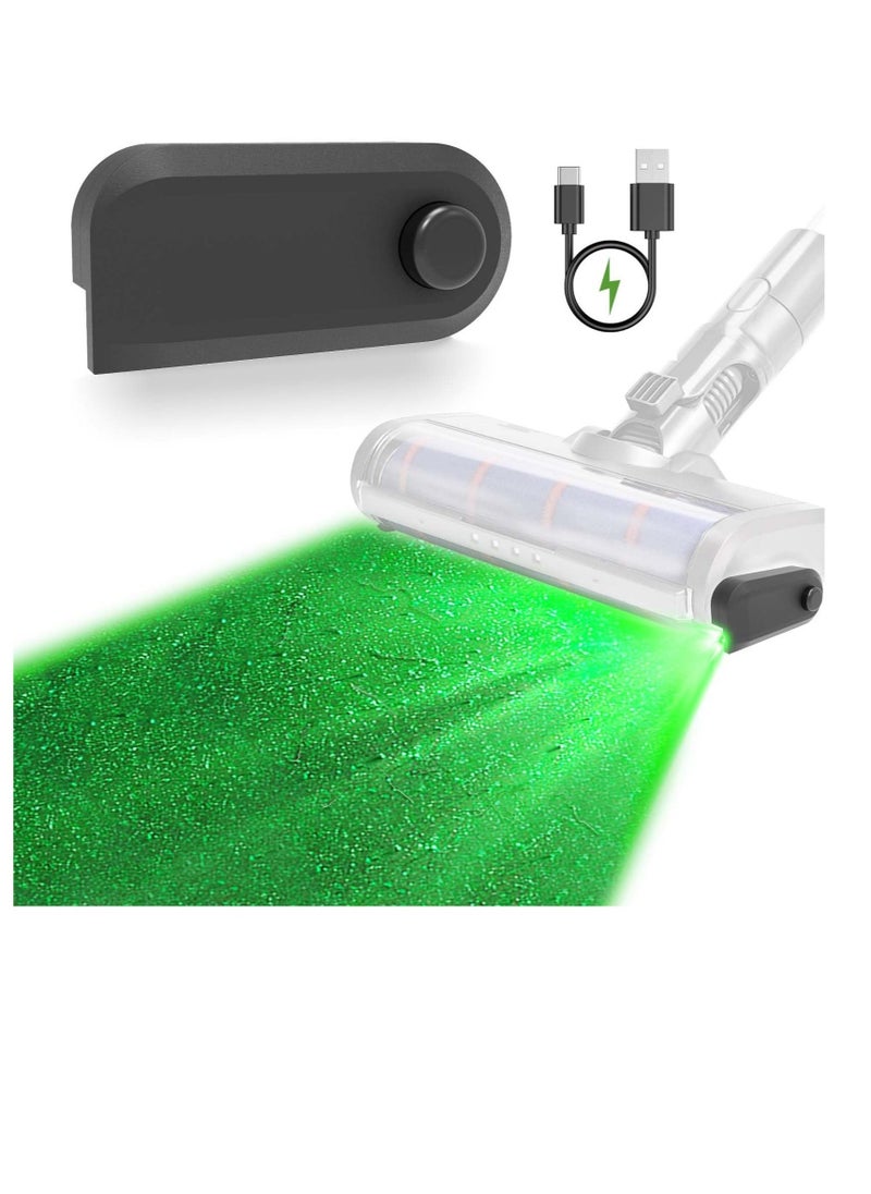 Rechargeable Vacuum Cleaner Dust Display Light, Green Light Attachment Suitable for Dyson Shark Bissell, Reveal Pet Fur Dog Cat Hair, Upgrade Vacuum Accessories Universal Lamp