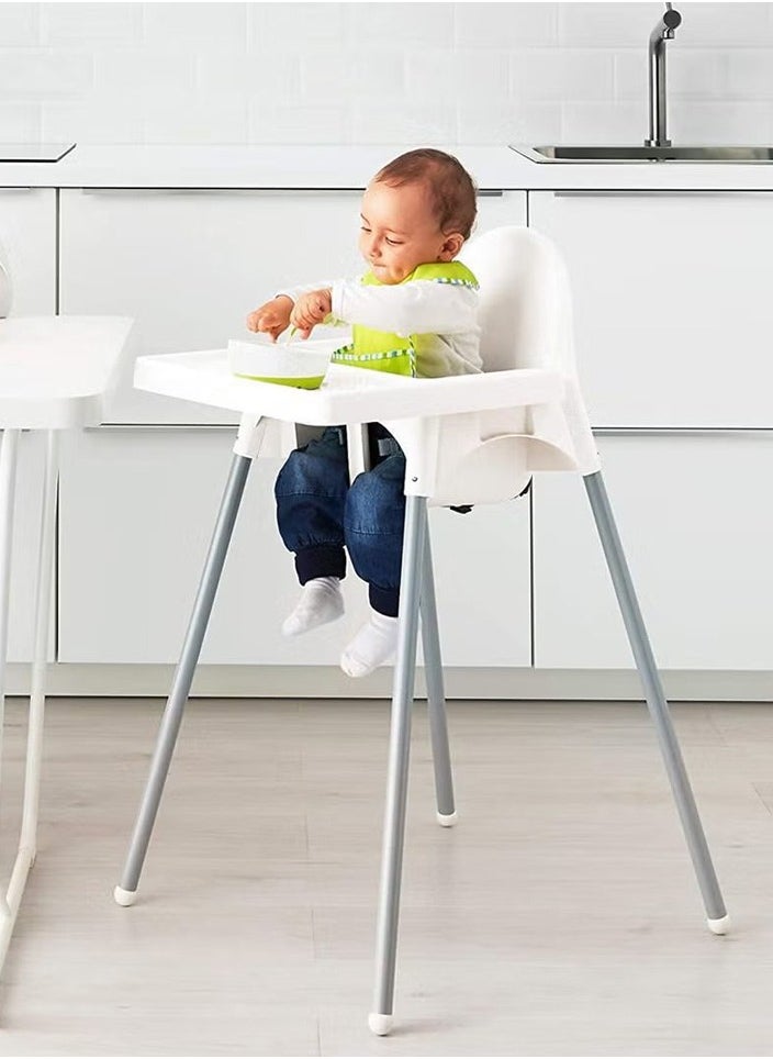 Portable baby dining chair foldable restaurant family children's dining table and chair dining chair-white