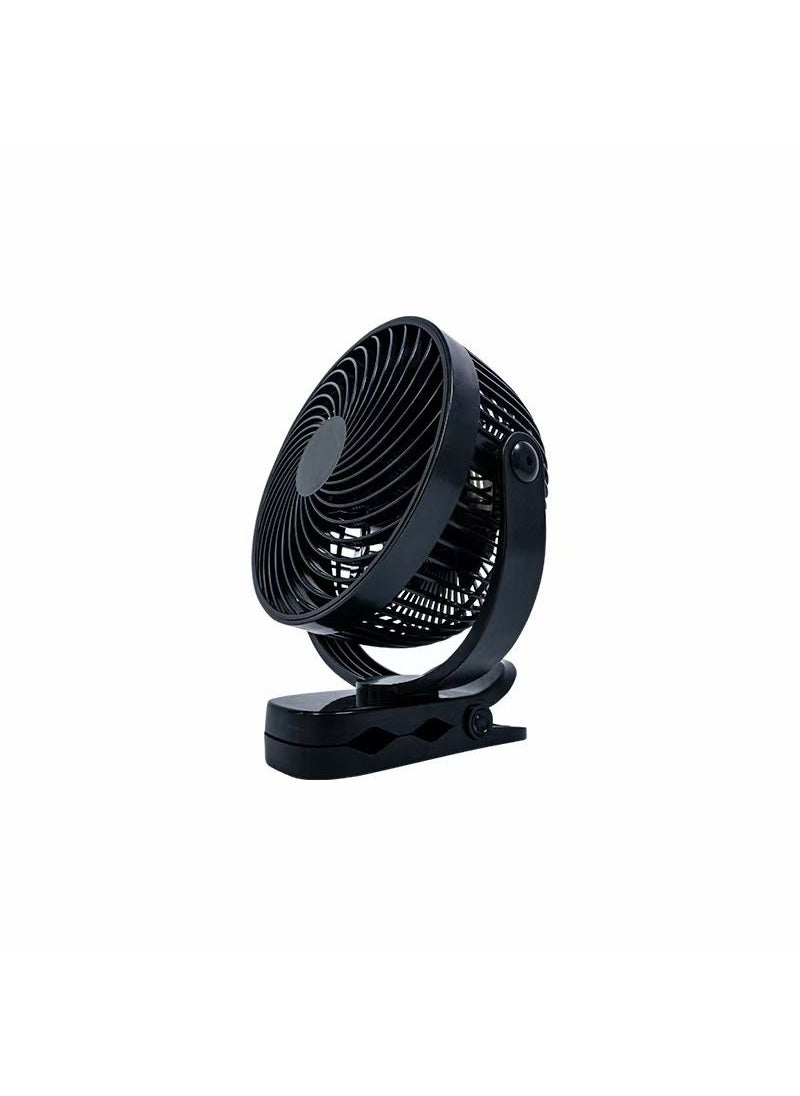 8-Inch Large Capacity Desk Clip USB Fan 8 inch black can clip can be hung desktop fan (no battery)