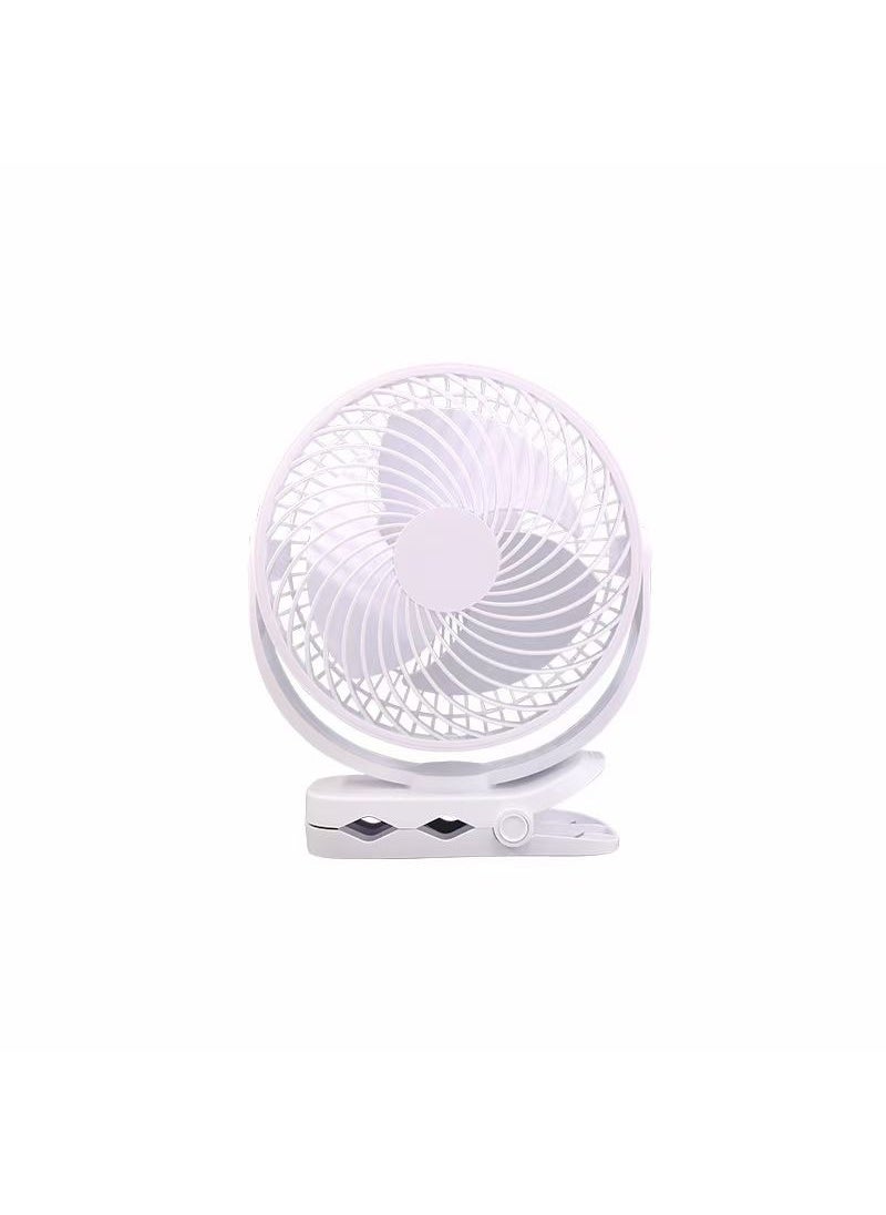 8-Inch Large Capacity Desk Clip USB Fan 8 inch white can clip can be hung desktop fan (no battery)