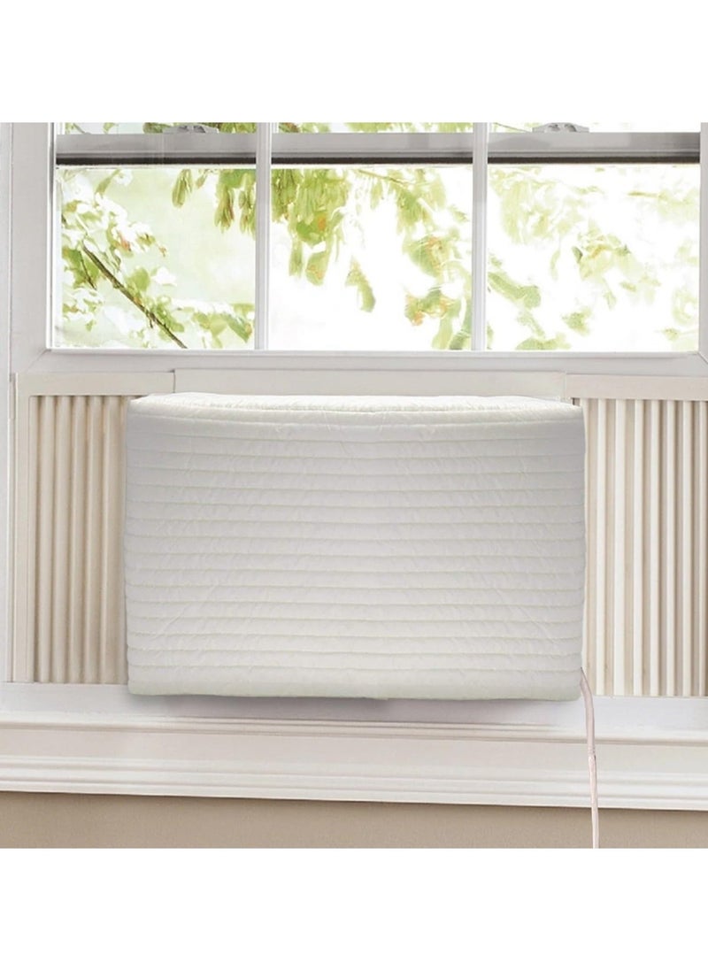 Indoor Air Conditioner Cover, Dust-Proof Cover for Window Air Conditioner, Window AC Cotton Cover with Elastic Strap, Dust-Proof Waterproof Insulating Cover for Indoor AC (21x15x3.5 Inch)