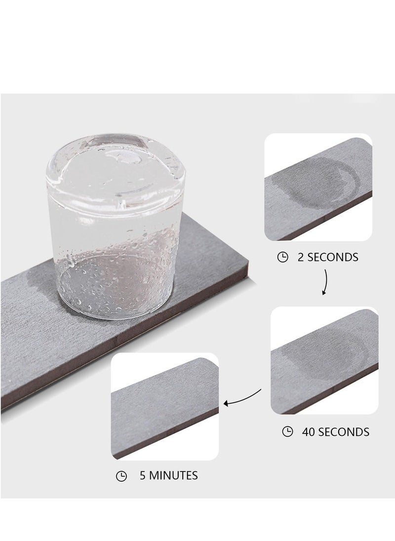 Set of 4 Water Absorbent Diatomite Coasters Water Absorbing Stone Tray for Kitchen Bathroom Sink, Instant Dry Sink Organizer Efficient and Solution for a Dry and Tidy Home Dark Gray