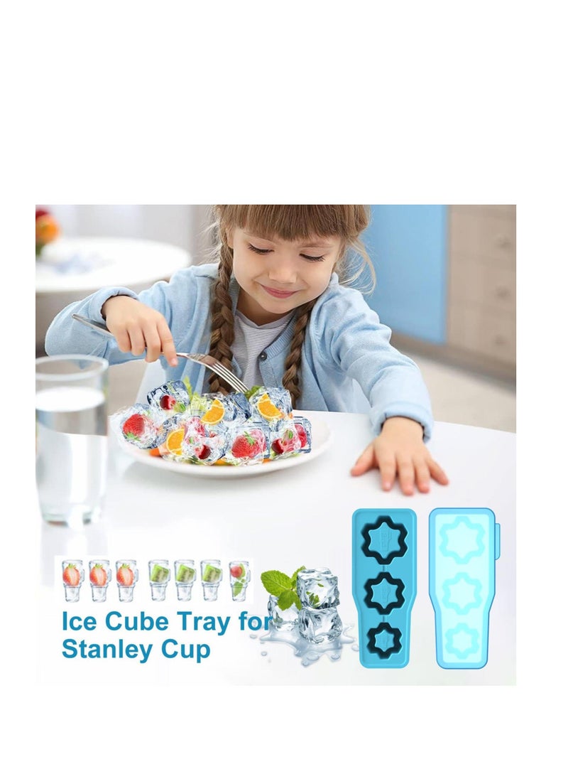 Snowflake Ice Cube Tray, Snowflake Shape Silicone Ice Cube Mold, Non-stick Ice Cube Maker, Soft Ice Cube Mold, Easy Demoulding Ice Cube Tray with Lid, Ice Cube Trays for freezer, Coffee, Tea
