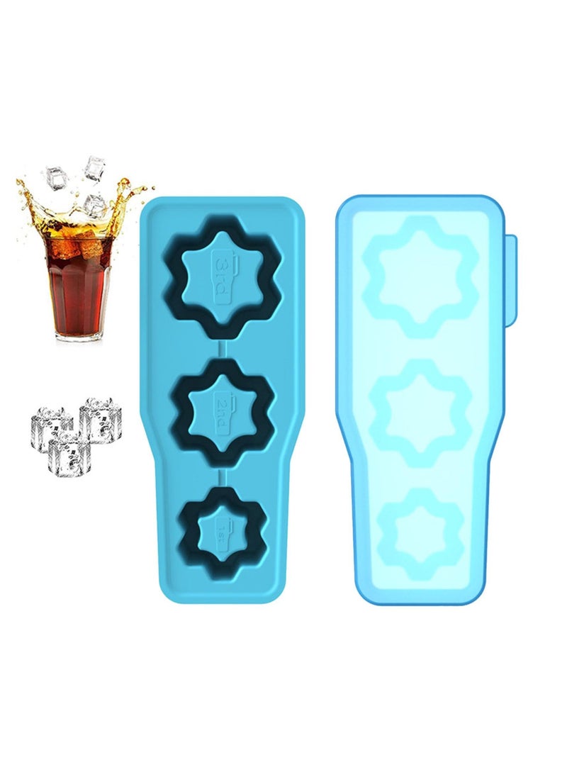 Snowflake Ice Cube Tray, Snowflake Shape Silicone Ice Cube Mold, Non-stick Ice Cube Maker, Soft Ice Cube Mold, Easy Demoulding Ice Cube Tray with Lid, Ice Cube Trays for freezer, Coffee, Tea