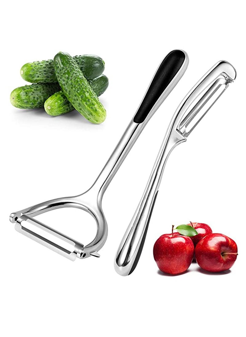 Good Grip & Durable Stainless Steel Peeler Set Vegetable Peeler for Apple Fruit Food Carrot Veggie Cucumber Sharp, No Nick Finger Peeler with Comfortable Non-slip Handle Good Grips