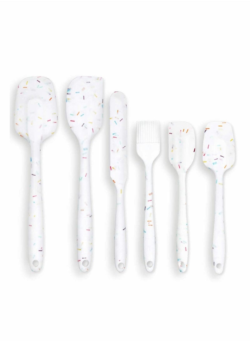 Silicone Spatula Set 6 Piece, Heat Resistant Cake Cream Butter Spatulas BPA-Free Kitchen Silicone Mixing Scraper Tool