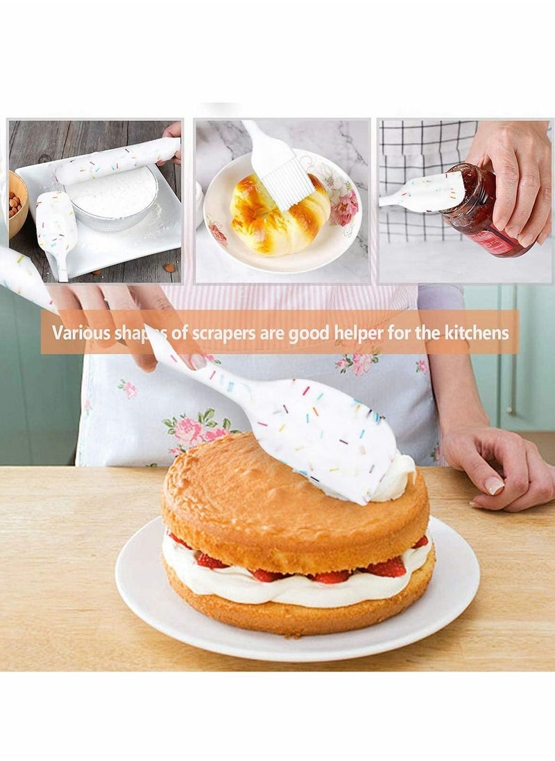 Silicone Spatula Set 6 Piece, Heat Resistant Cake Cream Butter Spatulas BPA-Free Kitchen Silicone Mixing Scraper Tool