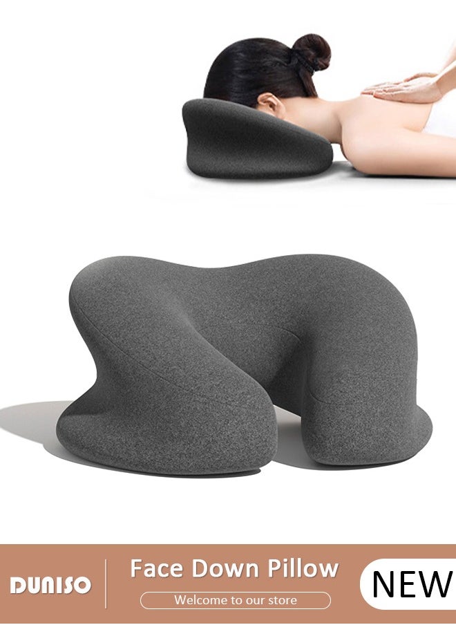 Face Down Pillow, Desk Napping Pillow, Breathe Easy Face Down Pillow After Surgery, Versatile Travel Pillow,Massage Pillow Face Down, Comfortable Breathable Cover for Sleeping, Massage Headrest, Office, Car, Airport