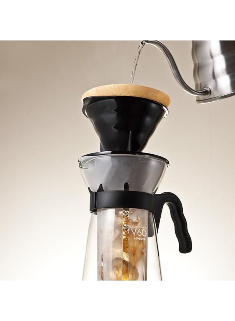 V60 Glass Iced Coffee Maker 700ml, Black