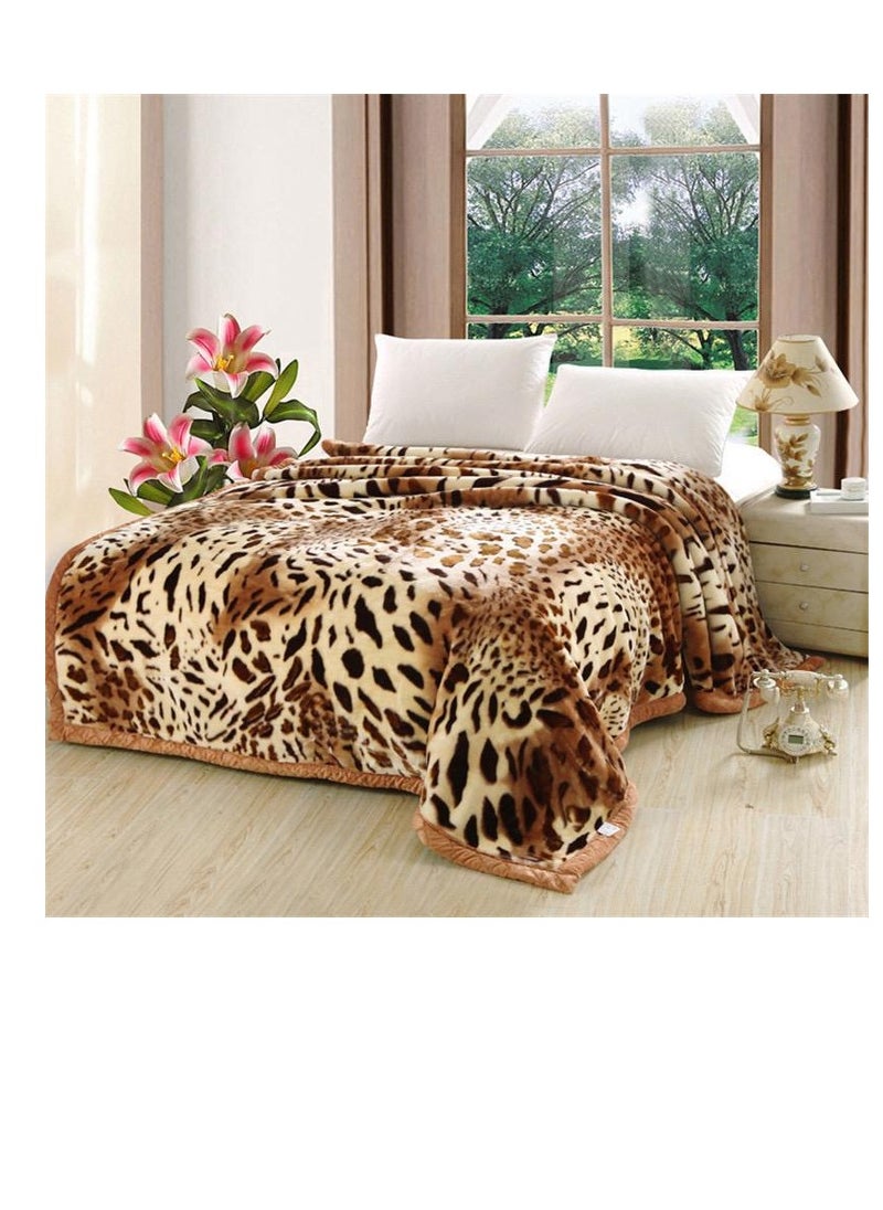 Double Layer Thick Blanket for Single Double Bed Soft Warm Bed Sheet Coral Fleece Home Bed Cover Winter Blanket