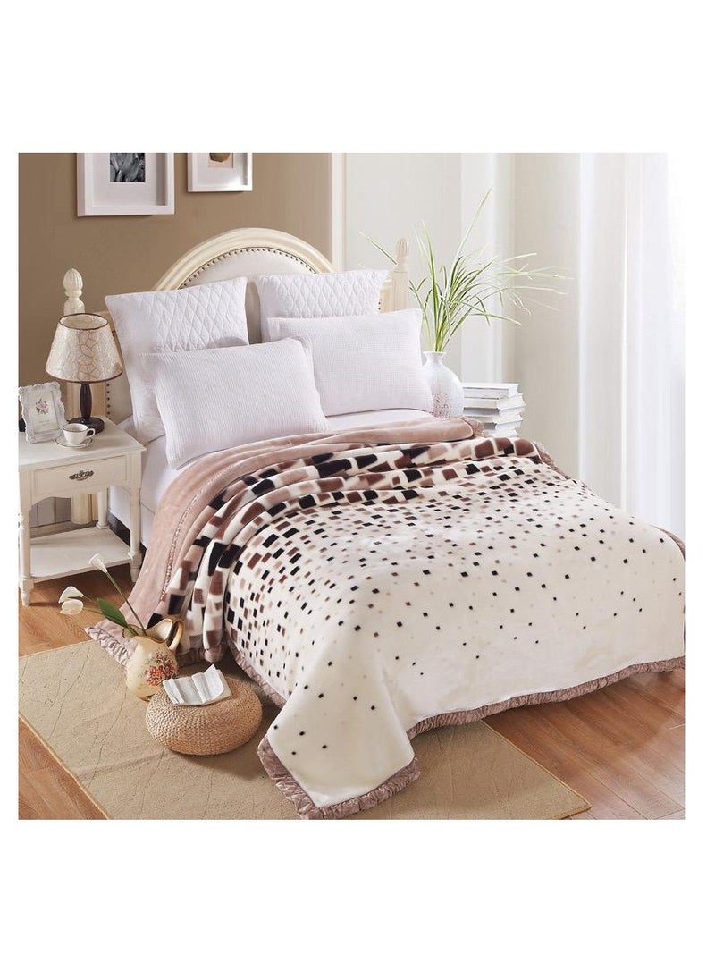 Double Layer Thick Blanket for Single Double Bed Soft Warm Bed Sheet Coral Fleece Home Bed Cover Winter Blanket