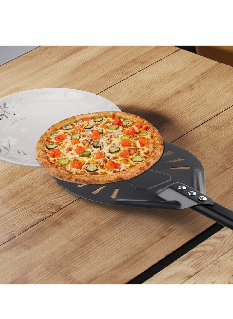 Aluminum Pizza Turning Peel 9 inches with Detachable Handle Outdoor Pizza Oven Accessories for Easy Storage 39 or 24 inches Long for Baking Pizza