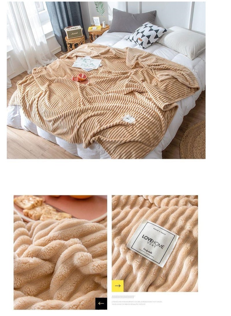 Single layer Velvet Blanket Warm Thermal Blanket Cover Flannel Summer Winter Bedspread Blanket Double Bed Blanket