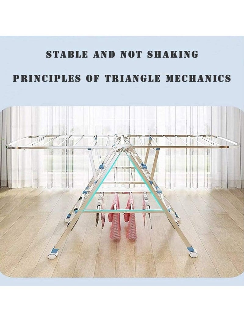 Foldable Clothes Drying Stand Stainless Steel Easy Storage Laundry Hanging Rack