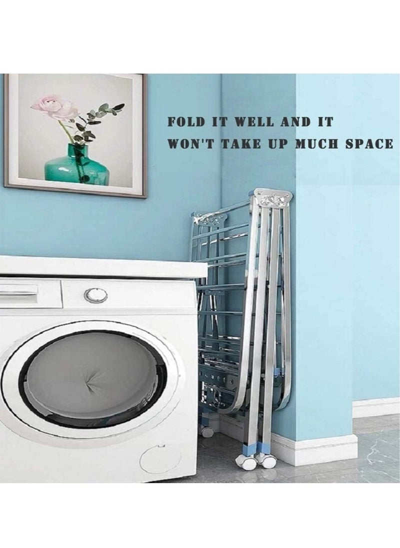 Foldable Clothes Drying Stand Stainless Steel Easy Storage Laundry Hanging Rack