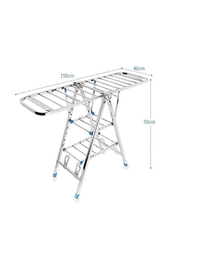 Foldable Clothes Drying Stand Stainless Steel Easy Storage Laundry Hanging Rack