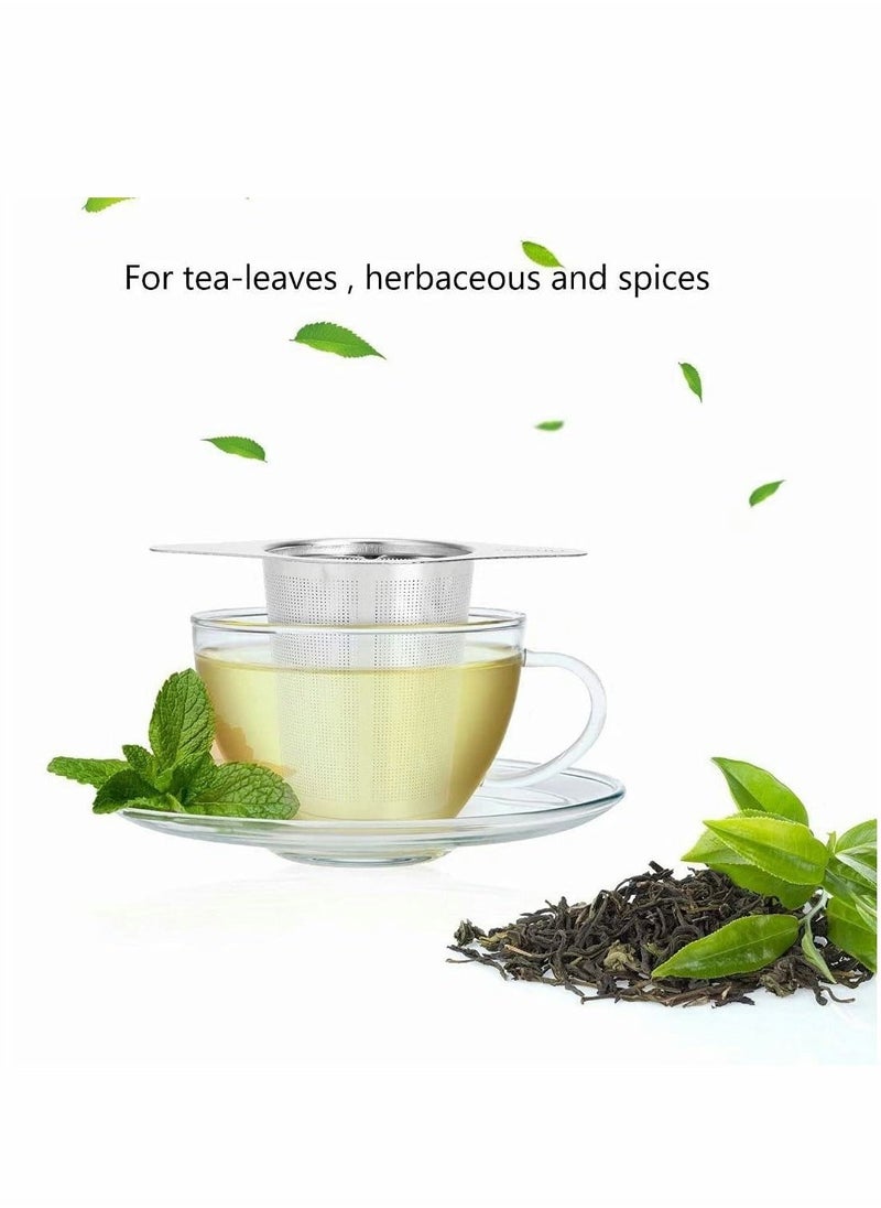 Stainless Steel Tea Infuser, Premium Tea Strainer with Two Handles & Large Capacity for Loose Tea Leaf, Classic Metal Mesh Tea Filter for Cups, Mugs, Teapots