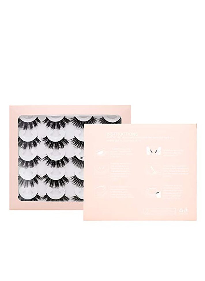 10pair Mink Eyelashes 15mm Lashes Fluffy Messy 3D False Eyelashes Dramatic Long Natural Lashes Makeup Mink Lashes