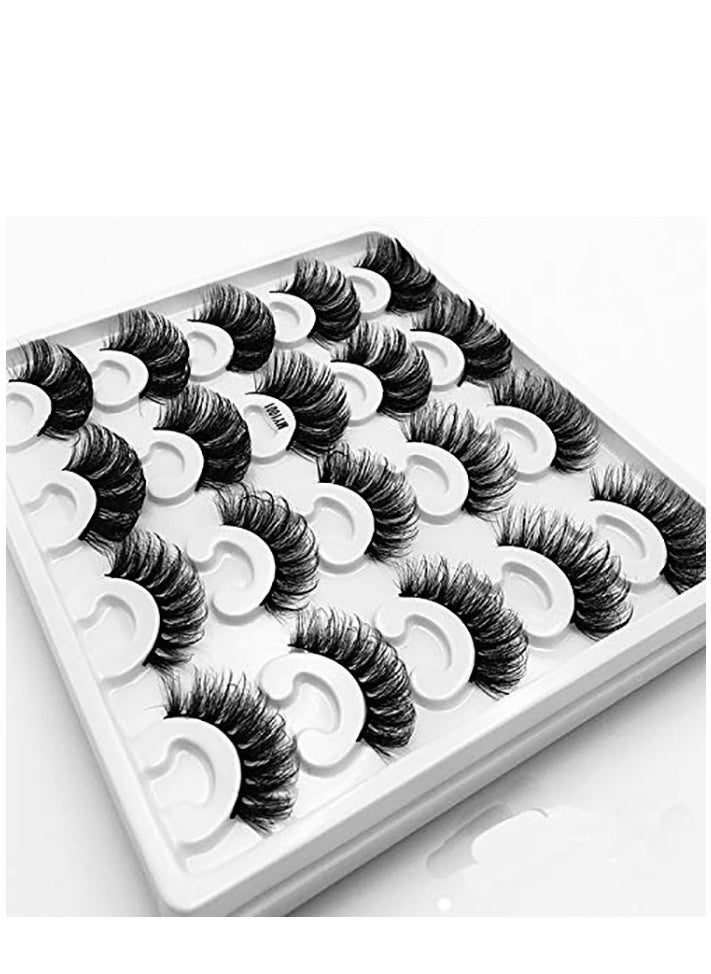 10pair Mink Eyelashes 15mm Lashes Fluffy Messy 3D False Eyelashes Dramatic Long Natural Lashes Makeup Mink Lashes