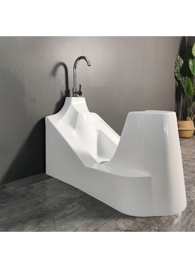 Milano Acrylic Wudu Seat | Acrylic WC Accessories | Wudu Seat For Toilet Bathroom Washroom - White