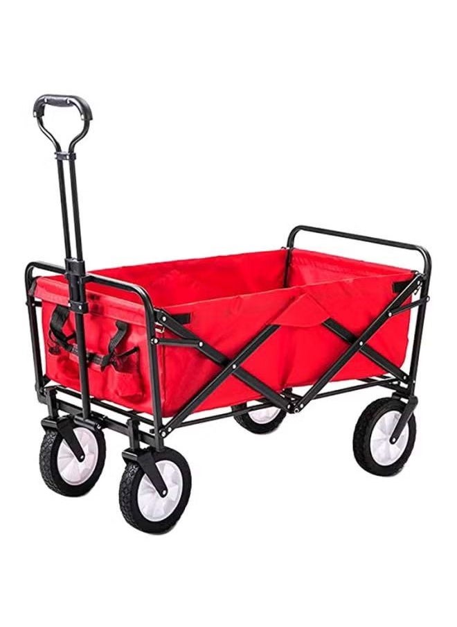 MultiFunctional Folding Shopping Cart Trolley Red/Black 90 x 60x 50cm