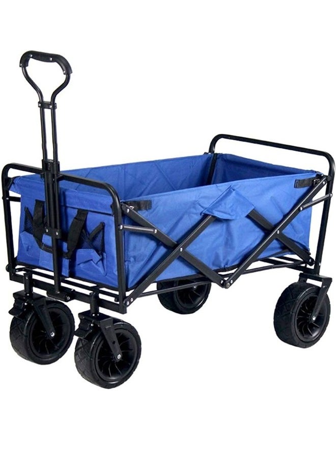 Folding Wagon Cart, Beach Wagon with Big Wheels for Sand, Collapsible Wagon, Grocery Cart