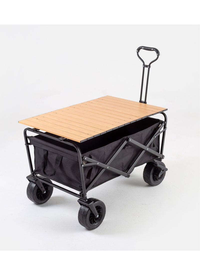 Black Adjustable Heavy Duty Collapsible Folding Utility Car Wagon Outdoor Camping Cart Beach Picnic foldable Camping Wagon