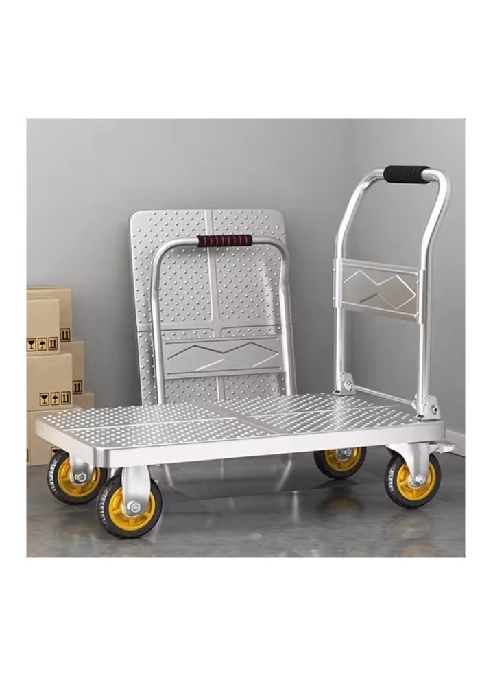 Trolley,Foldable Portable Multifunction Folding Shopping Cart,Flatbed,Small Car Heavy Steel Handcart