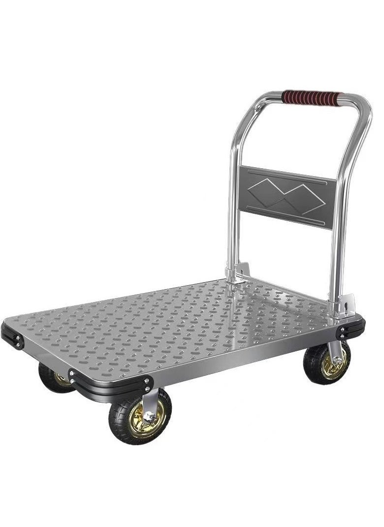 Trolley,Foldable Portable Multifunction Folding Shopping Cart,Flatbed,Small Car Heavy Steel Handcart