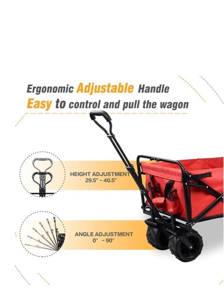 Collapsible Utility Wagon Cart Outdoor Garden Shopping Camping Cart