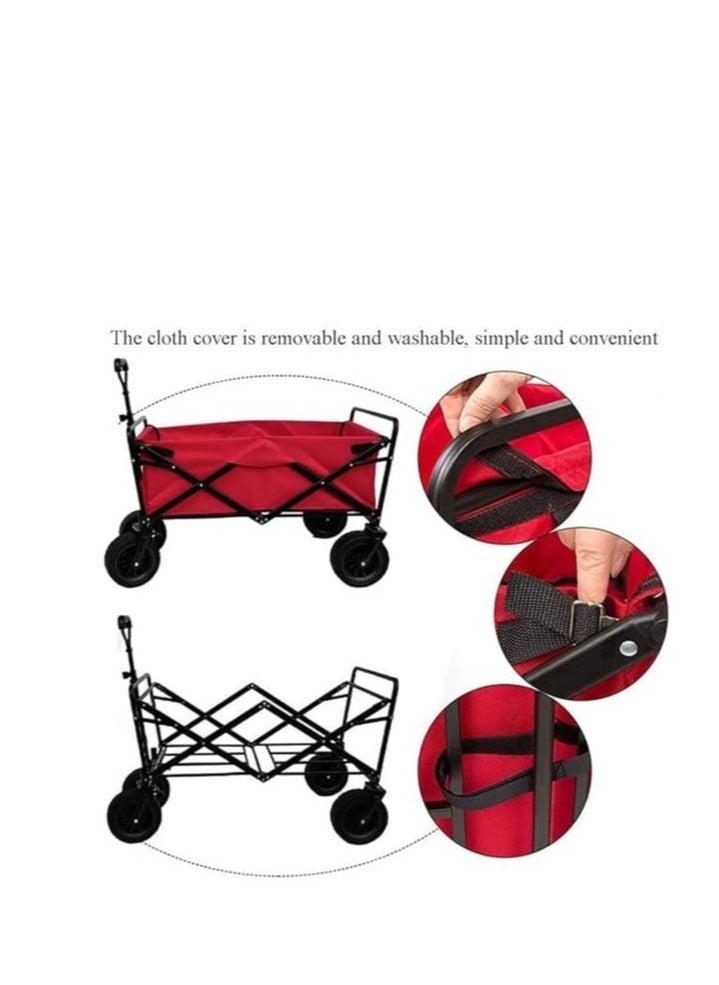 Collapsible Utility Wagon Cart Outdoor Garden Shopping Camping Cart