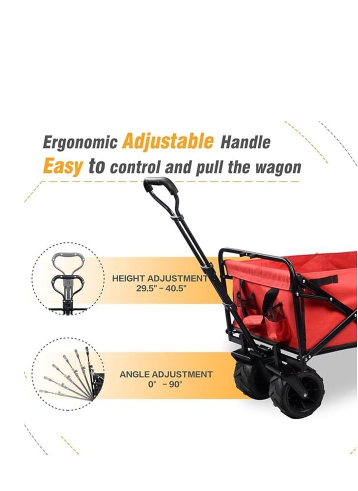 Collapsible Utility Wagon Cart Outdoor Garden Shopping Camping Cart