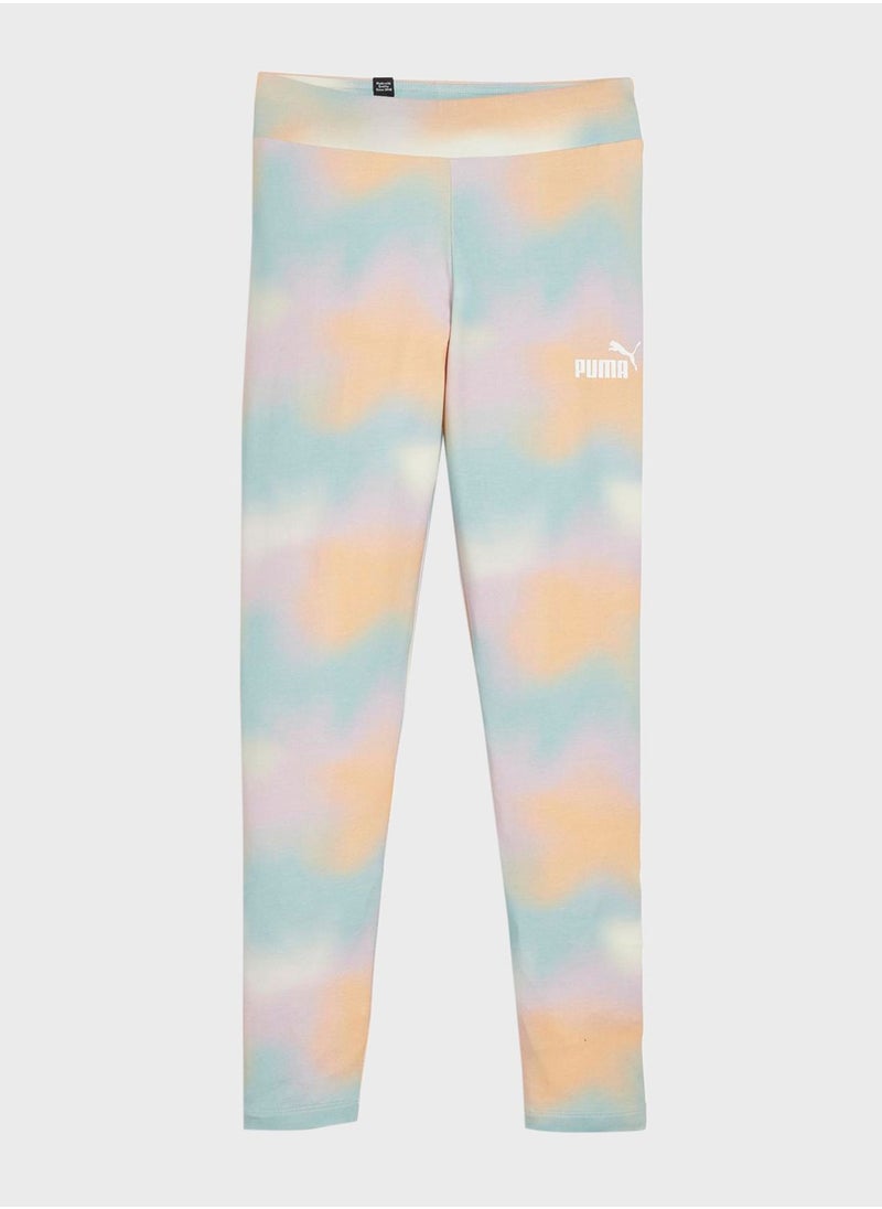 Kids Essential Summer Daze All Over Printed Leggings