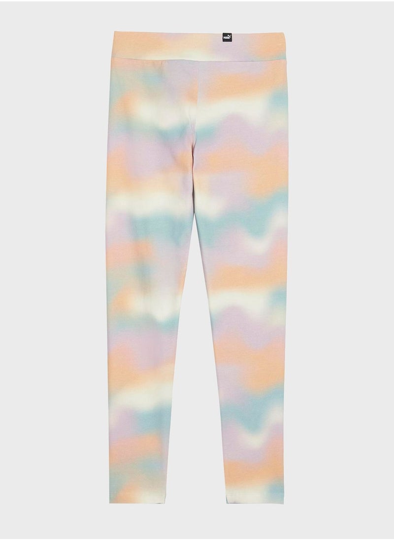 Kids Essential Summer Daze All Over Printed Leggings