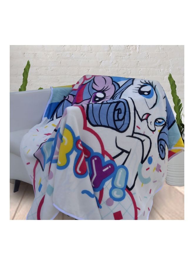 Printed Blanket Fleece Pink/Blue/Yellow 120x140cm