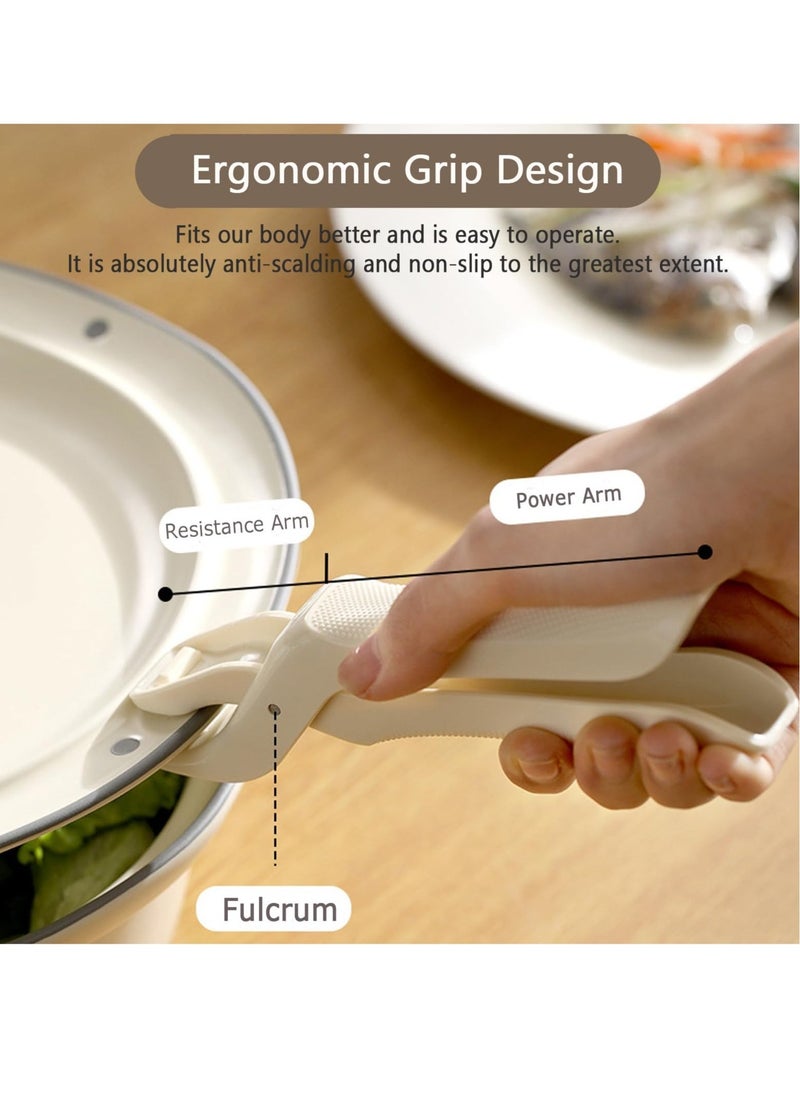 2 Pack Hot Plate Gripper Tongs for Safely Moving Hot Plates, Bowls, Pizza Pans, Air Fryers, Microwave Ovens with Food