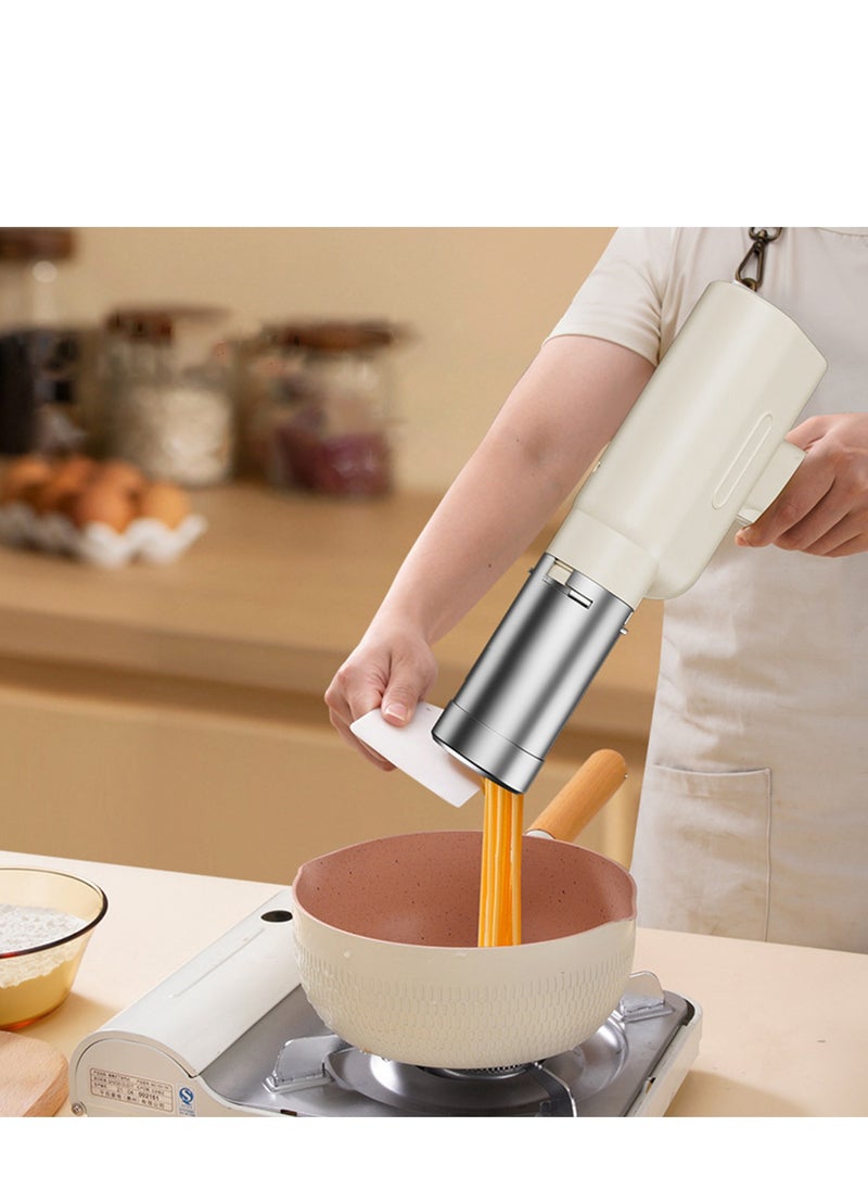 Handheld Electric Pasta Maker, 5-in-1 Noodle Maker Cordless Pasta Machine, Portable Noodle Maker with Shaping Moulds and Cutter, Homemade Ramen Spaghetti Maker Machine