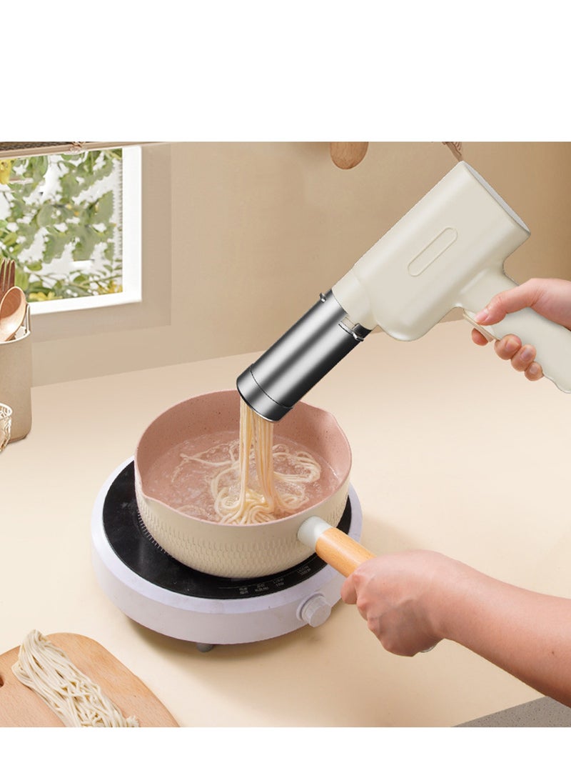 Handheld Electric Pasta Maker, 5-in-1 Noodle Maker Cordless Pasta Machine, Portable Noodle Maker with Shaping Moulds and Cutter, Homemade Ramen Spaghetti Maker Machine