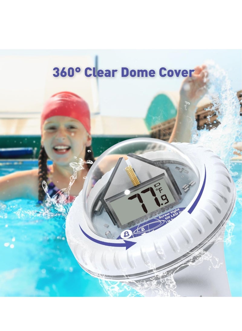 Pool Thermometer Wireless, Digital Pool Thermometer Floating with Remote Temperature Receiver for Outdoor, Indoor Swimming Pools