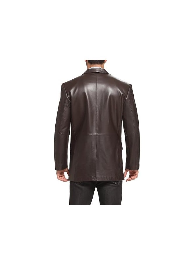 Men Richard Classic Leather Blazer Lambskin Sport Coat Jacket - Men Slim Fit Leather Jacket