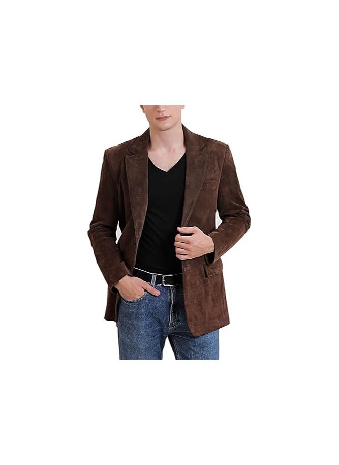 Men Richard Classic Leather Blazer Lambskin Sport Coat Jacket - Men Slim Fit Leather Jacket