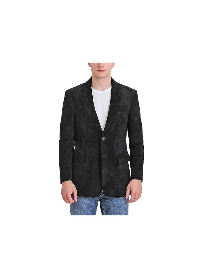 Men Richard Classic Leather Blazer Lambskin Sport Coat Jacket - Men Slim Fit Leather Jacket