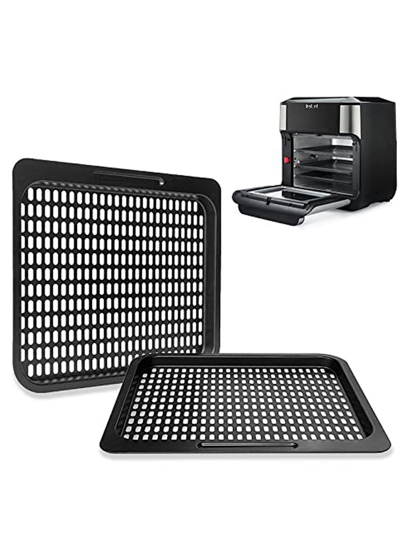 2 Pcs Replacement Cooking Tray, Mesh Cooking Rack Air Fryer Accessories for Instant Vortex, Innsky, Chefman and other Air Fryer Oven, Dishwasher Safe, Removable Mesh Cooking Rack for Air Fryer